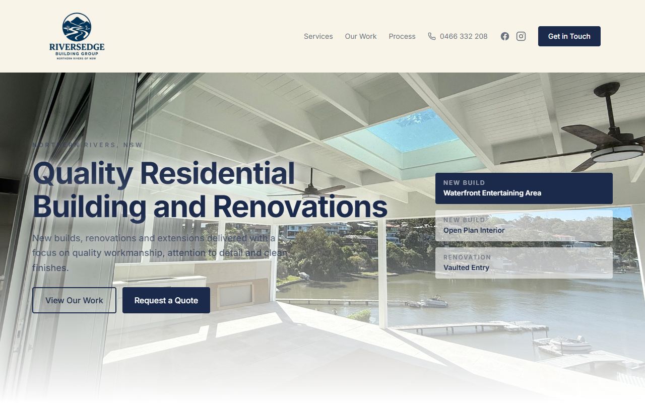 Riversedge Building Group homepage